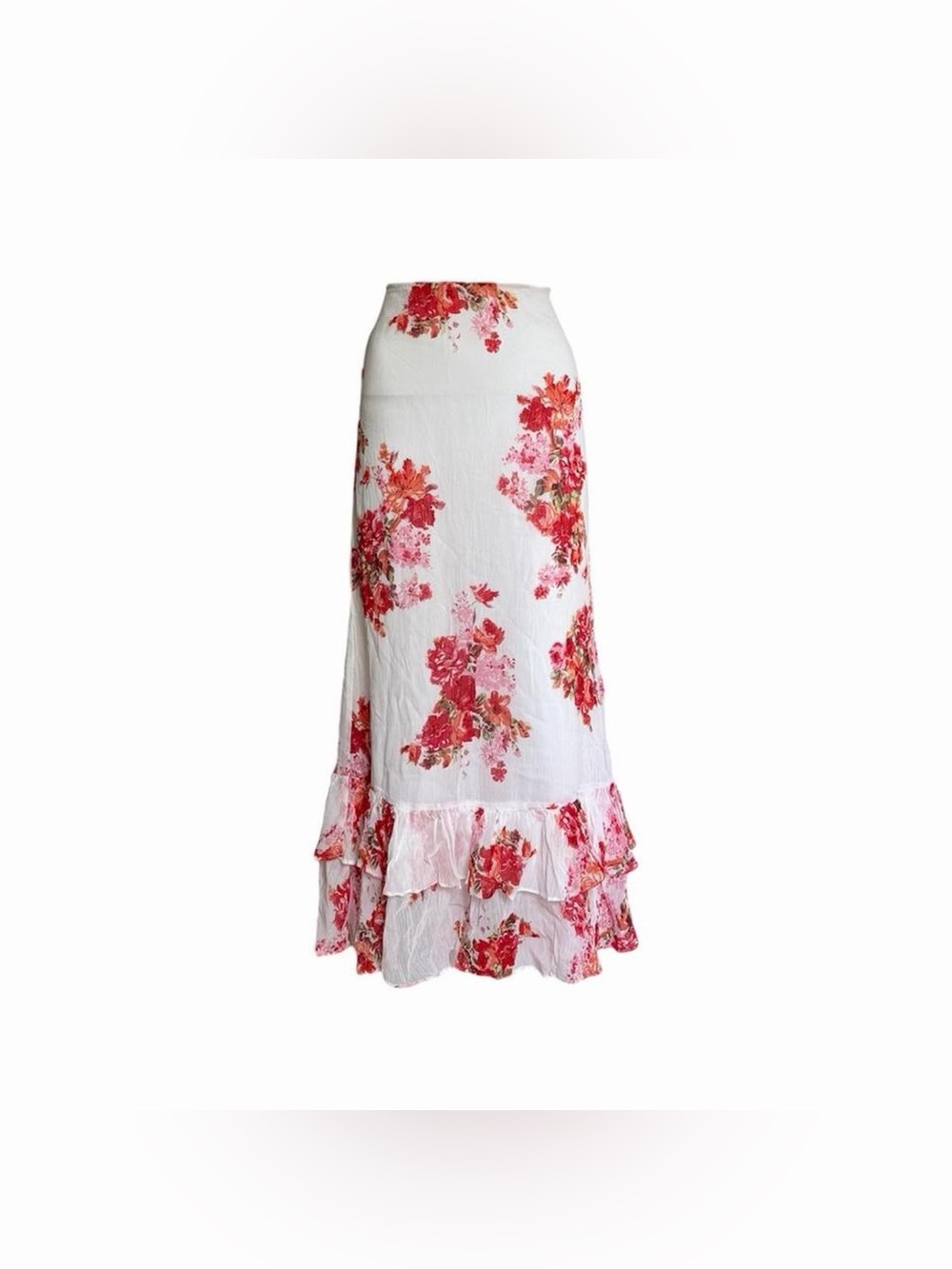 1990s Floral Ruffle Maxi Skirt - As Seen On Veronika Varekova - Picture 4 of 6